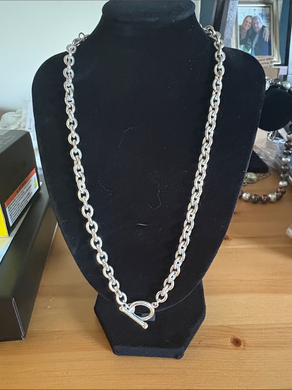 Vintage Avon Polished Silver Toggle Link Necklace - Classic Chain Style